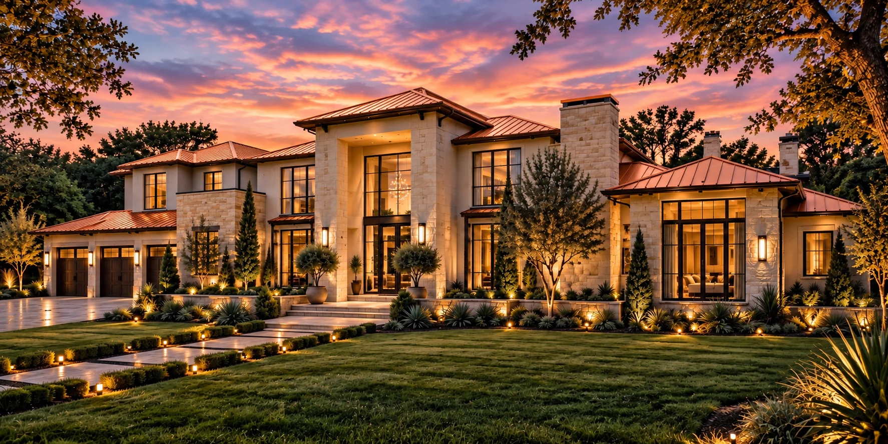 The Reserve concept residence exterior at sunset